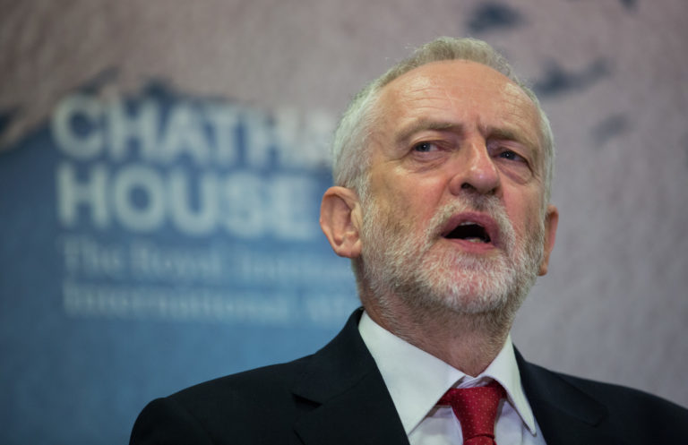 Jeremy Corbyn speaking on climate change