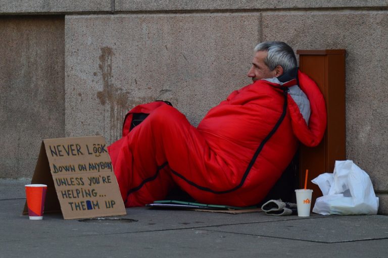 A homeless man