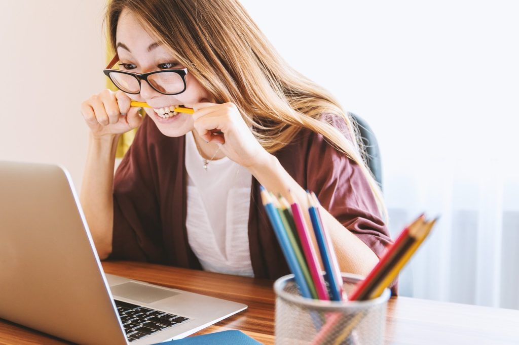 Young woman working on a computer