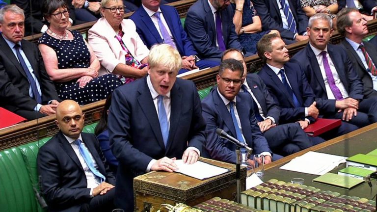 Boris Johnson speaking in the House of Commons
