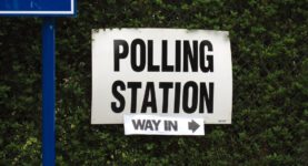 Polling station sign