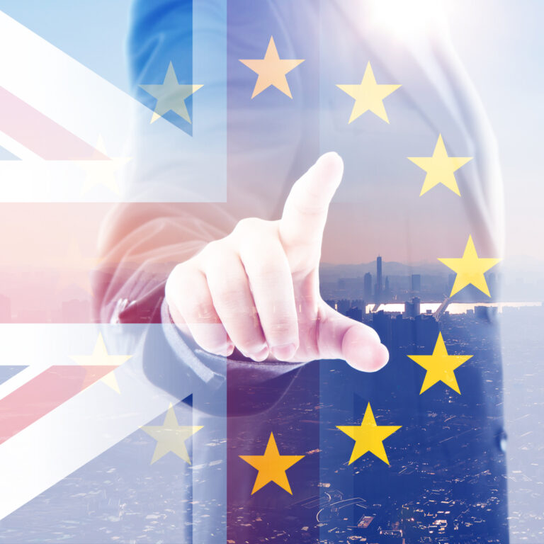 Union Jack and European flag