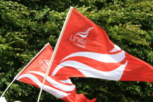 Two unite the union flags
