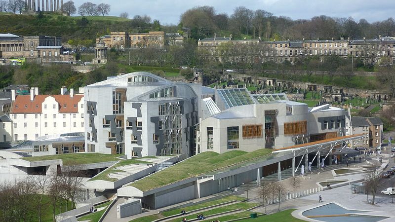 A photo of the Scottish Parliament building Holyrood