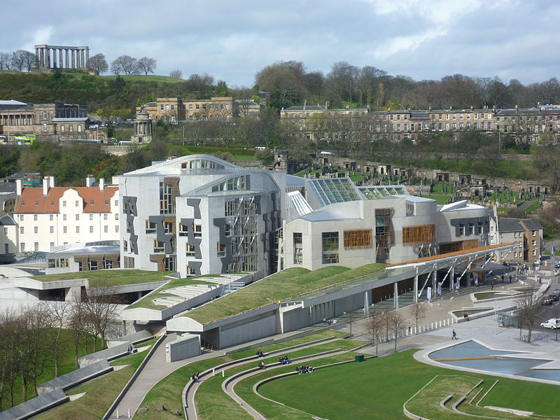 A photo of the Scottish Parliament building Holyrood