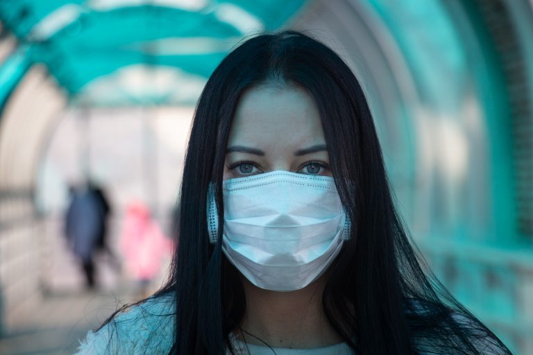 Covid girl in mask