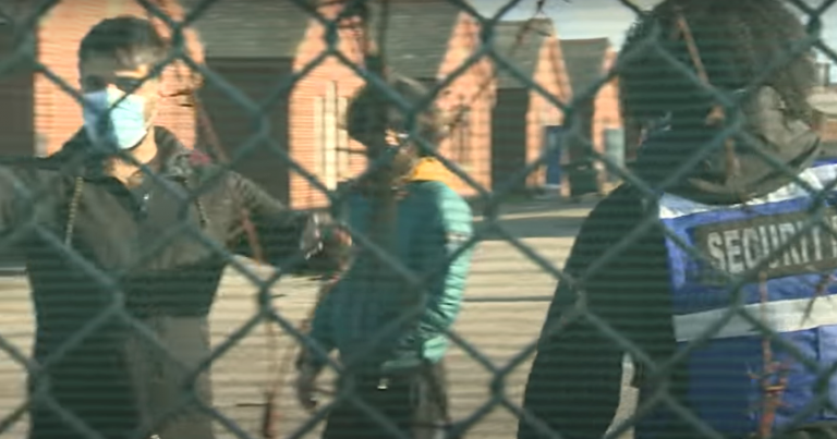 Asylum seekers in accommodation at Napier Barracks