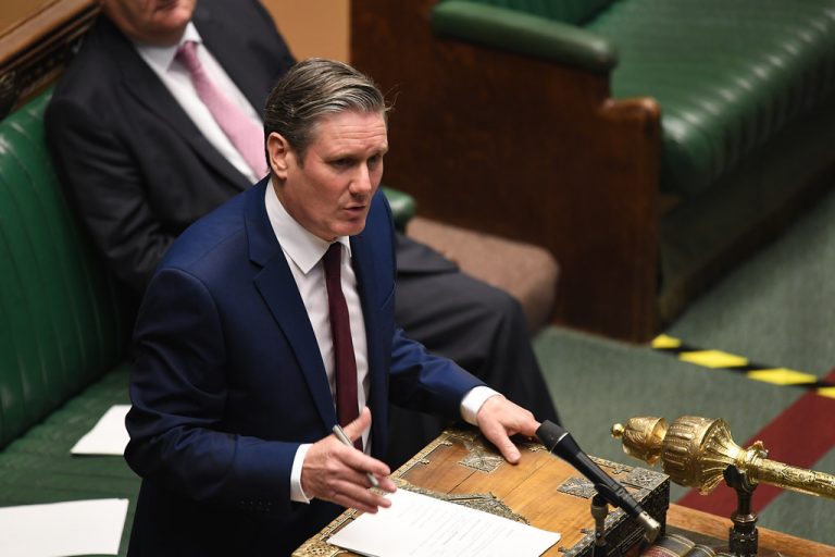 Labour Party leader Keir Starmer speaking at the dispatch box in the House of Commons