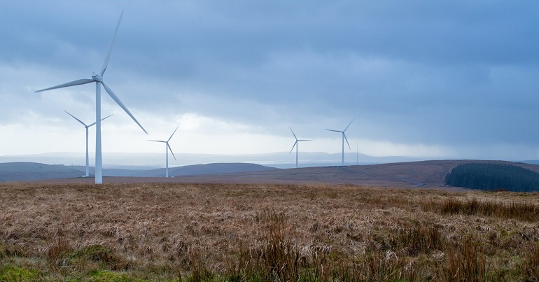 A photo of wind turbines