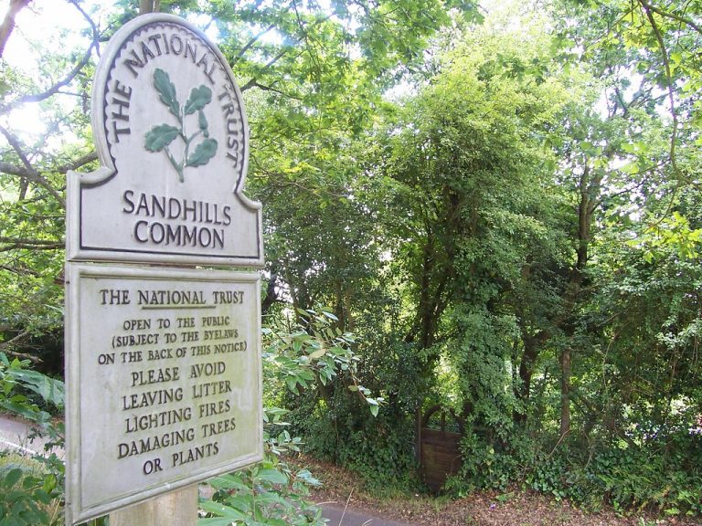 A photo of a National Trust placard