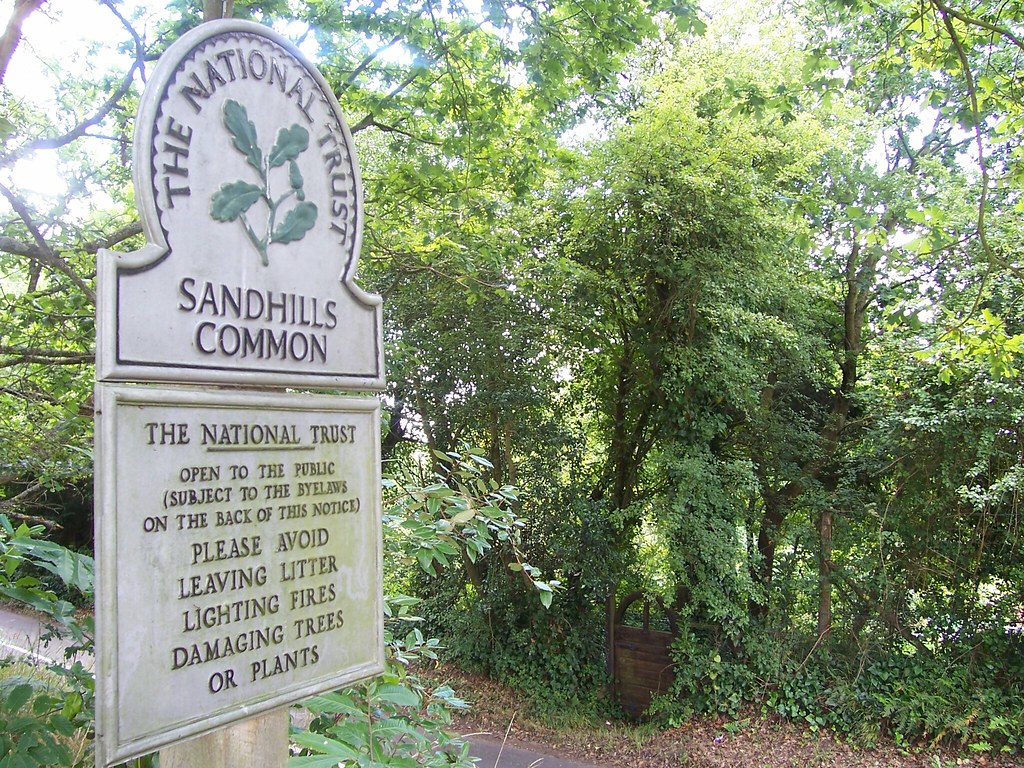 A photo of a National Trust placard