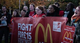BFAWU members campaigning for a £15 an hour minimum wage