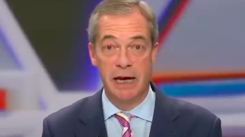Nigel Farage presenting on GB News