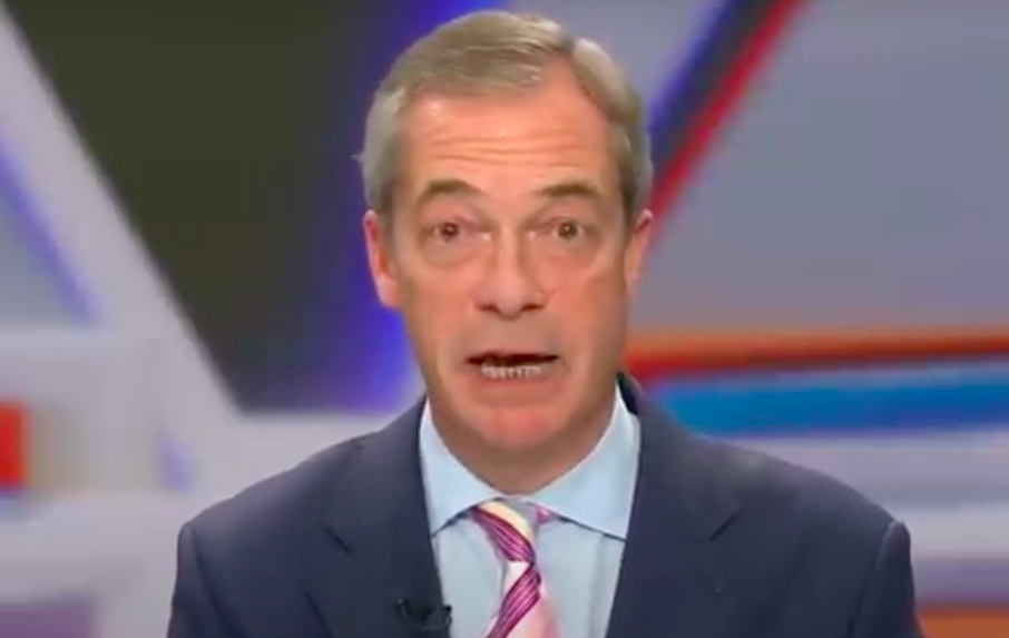 Nigel Farage presenting on GB News