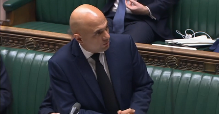 Sajid Javid speaking on the Health and Care Bill in the House of Commons