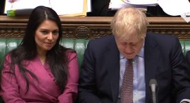 Boris Johnson stood by Priti Patel