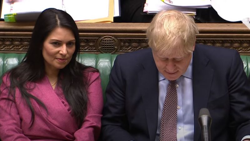 Boris Johnson stood by Priti Patel