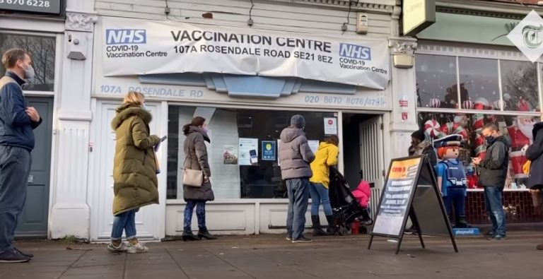Vaccination centre in London