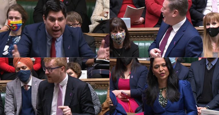 A collage of MPs speaking at PMQs