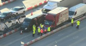 Lorries stuck at Dover