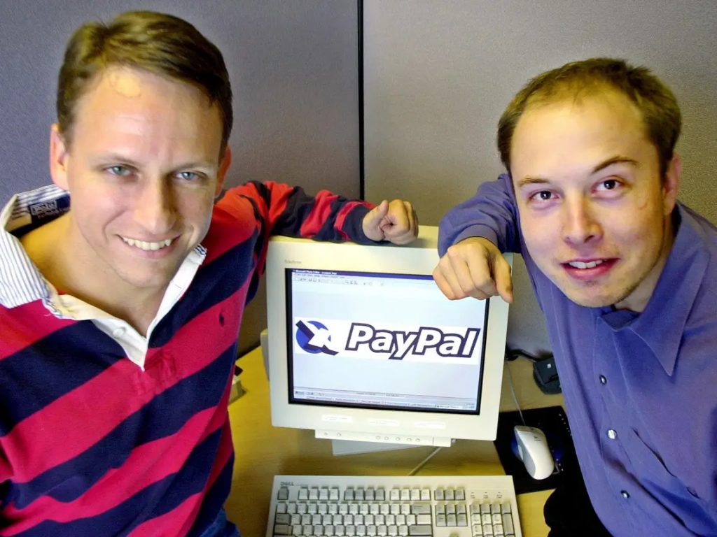A photo of Peter Thiel and Elon Musk