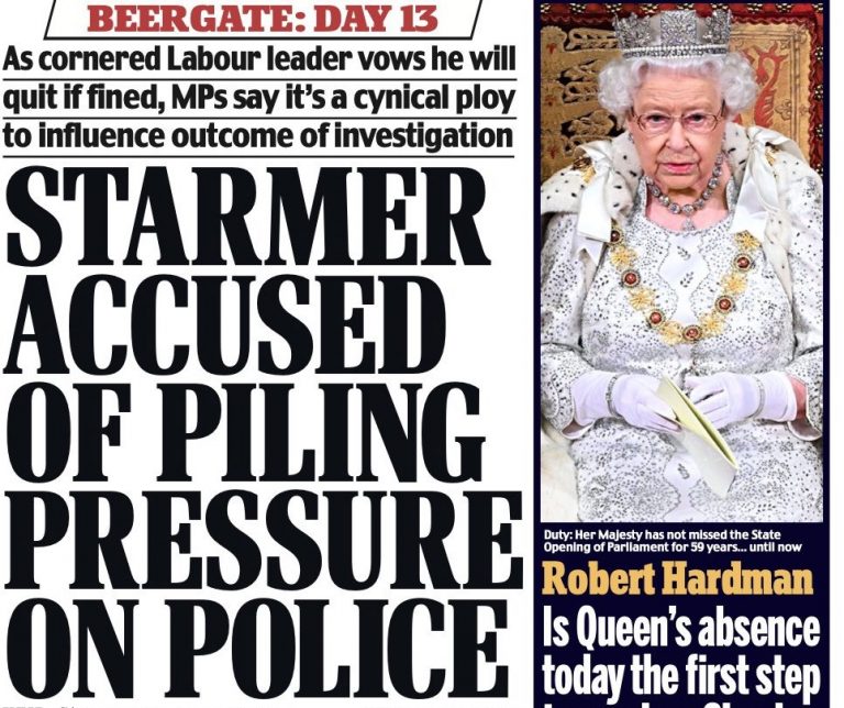 Daily mail front page