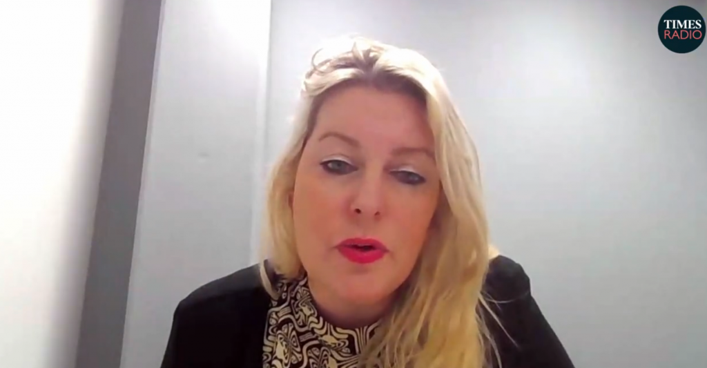Mims Davies being interviewed on Times Radio