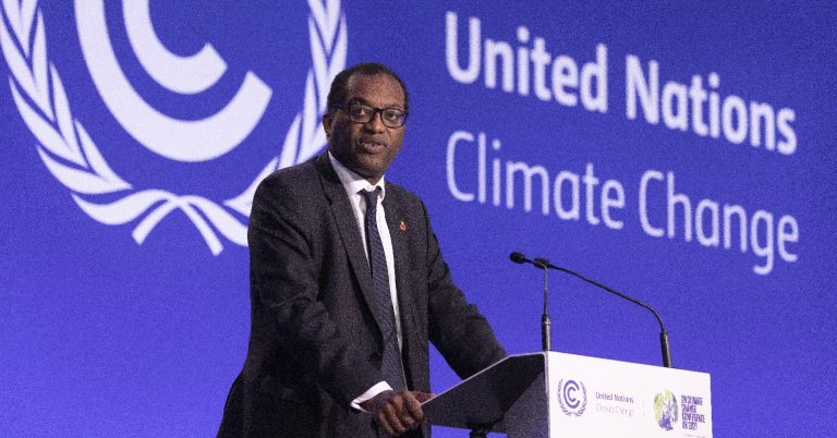 Kwasi Kwarteng speaking at COP26