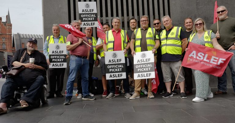 ASLEF picket line