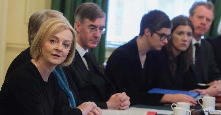 Liz Truss at a cabinet meeting