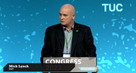 Mick Lynch speaking at TUC Congress