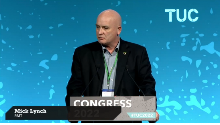 Mick Lynch speaking at TUC Congress