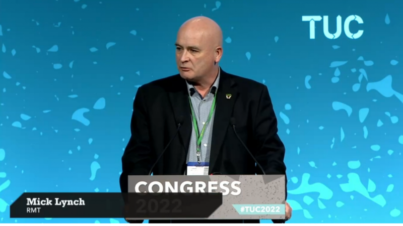 Mick Lynch speaking at TUC Congress