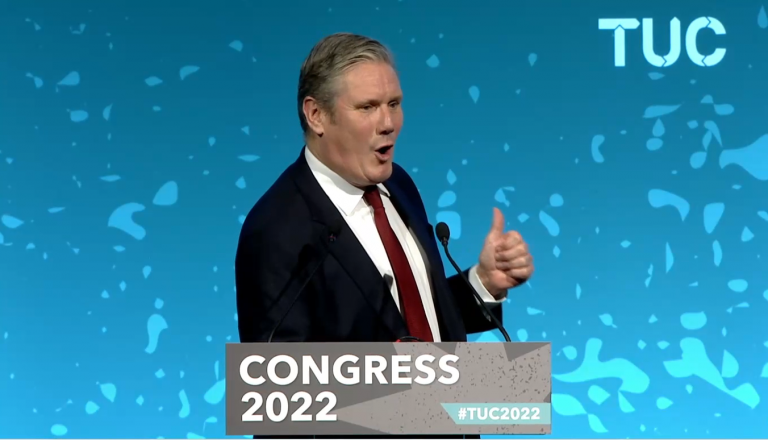 Keir Starmer speaking at TUC Congress