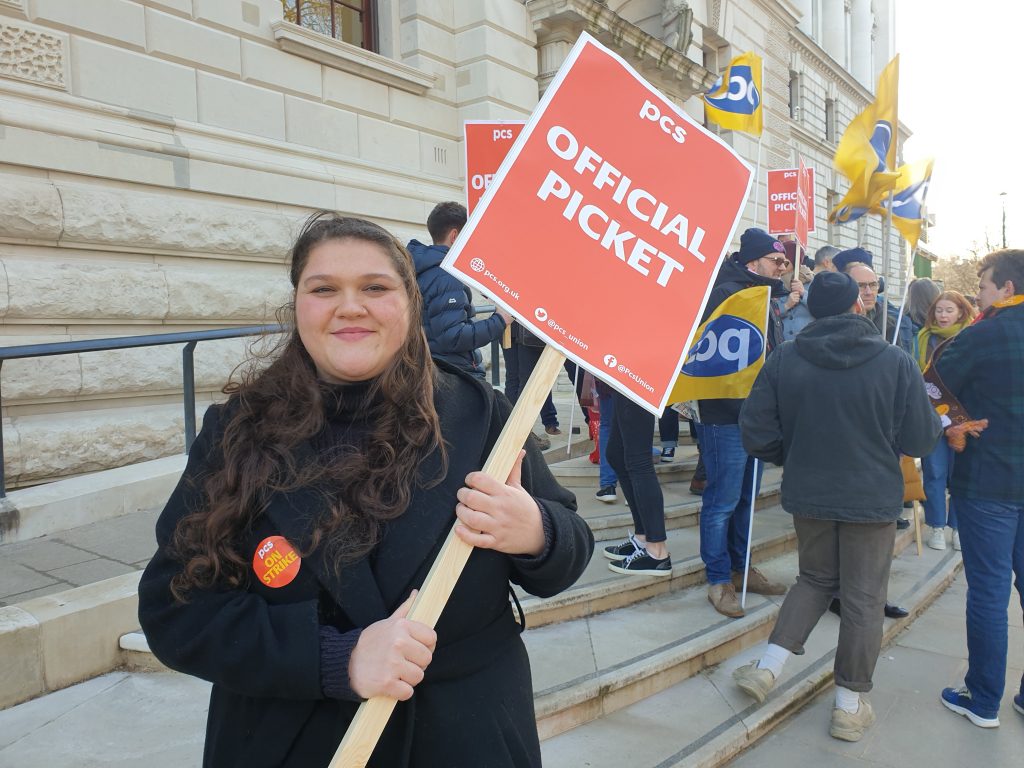 Civil servant on a picket line