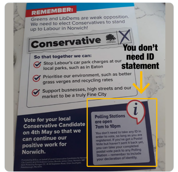 Tory leaflet