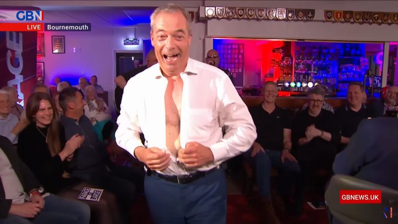 Nigel Farage dancing on GB News