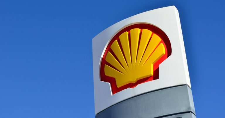 A photo of a Shell gas station