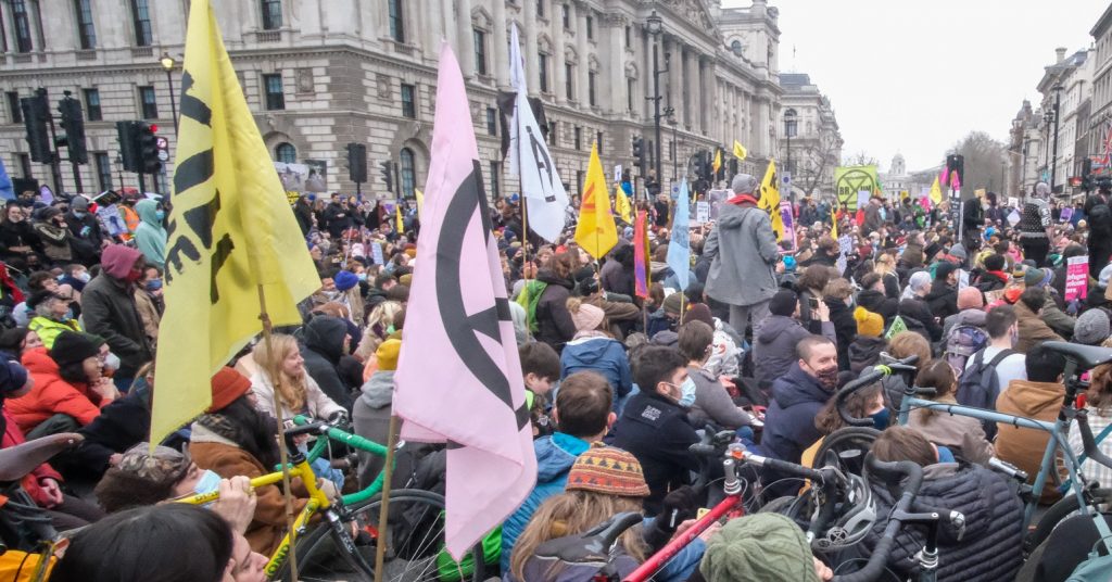 Extinction Rebellion protest in Westminster