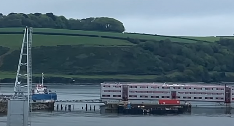 Barge to house asylum seekers arrives in UK waters