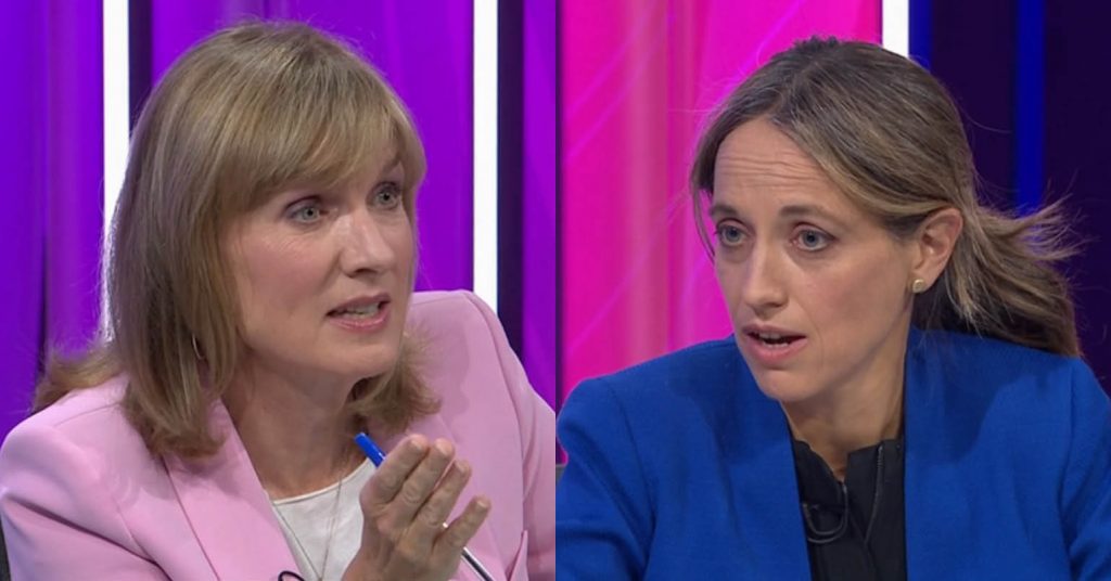 Fiona Bruce and Helen Whately on Question Time
