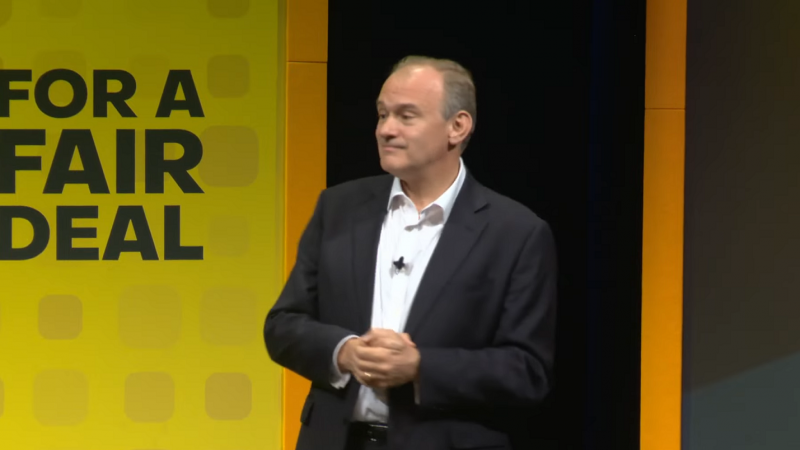 Ed Davey speaking at Liberal Democrat conference