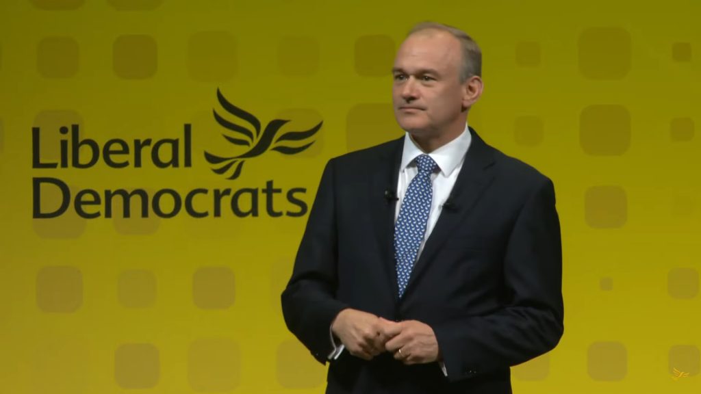 Ed Davey speaking at Lib Dem Conference