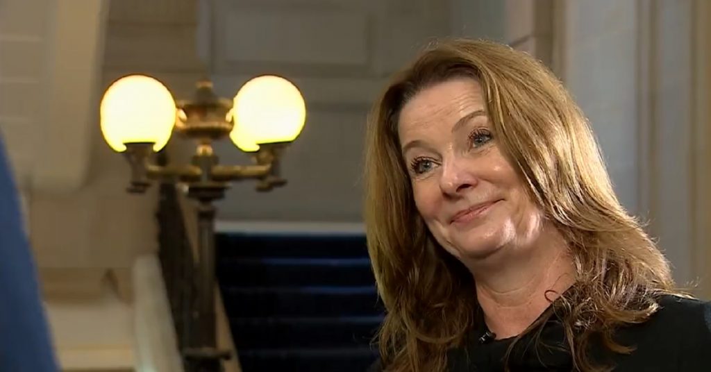 Gillian Keegan being interviewed by ITV News
