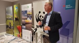 Tim Farron speaking at a Green Alliance fringe at Liberal Democrat conference