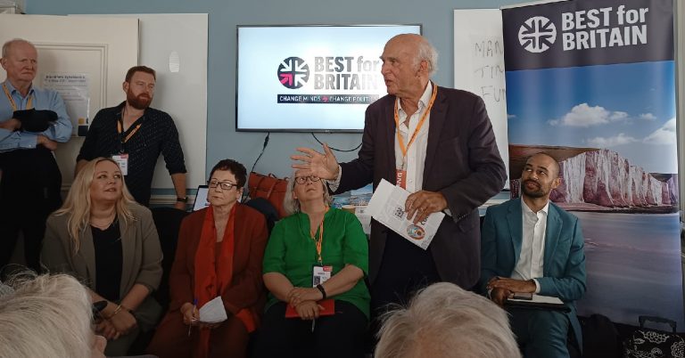 Vince Cable speaking at the Best For Britain fringe at Lib Dem Conference