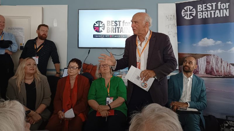 Vince Cable speaking at the Best For Britain fringe at Lib Dem Conference