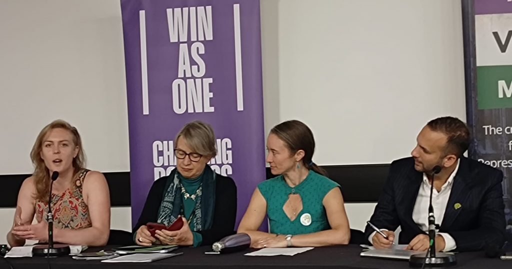 Speakers at a Green Party conference fringe meeting on political reform