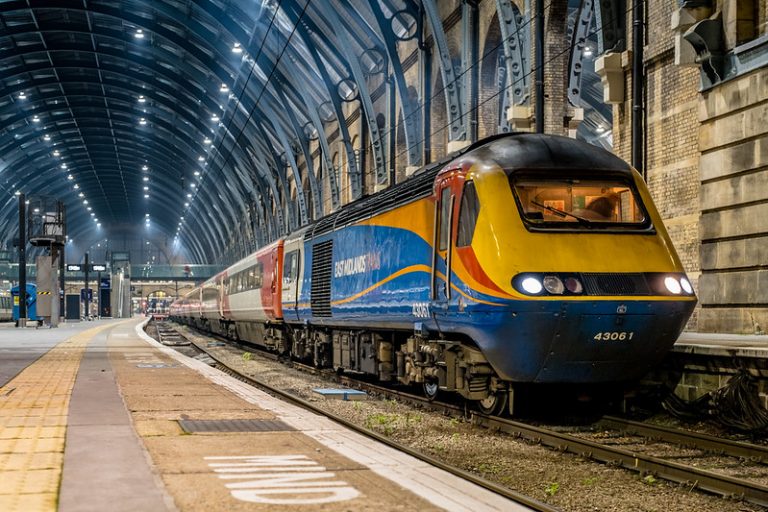 A train at a platform