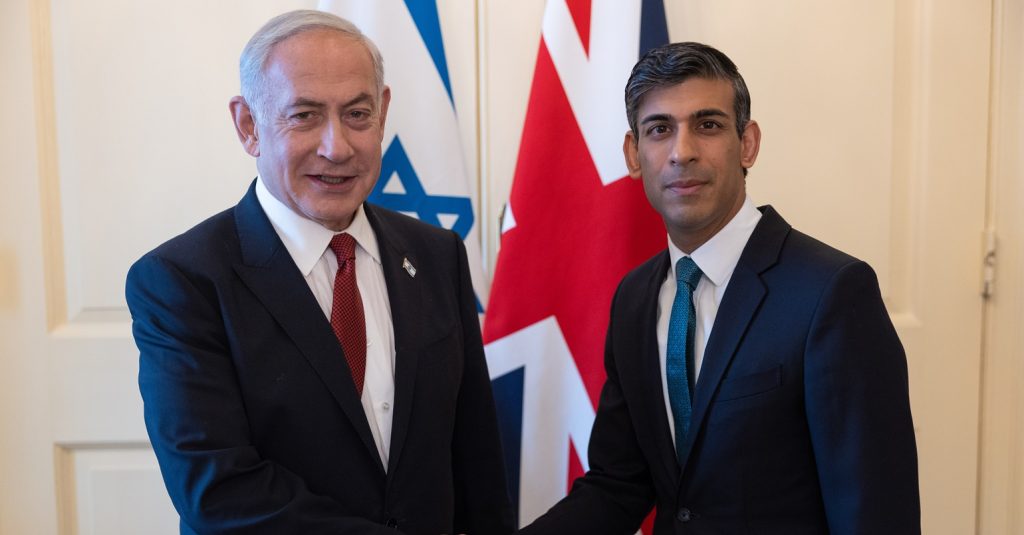 Benjamin Netanyahu with Rishi Sunak